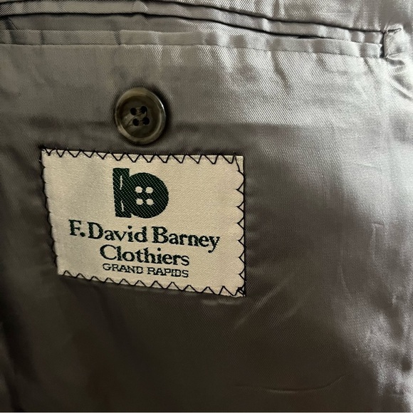 Men’s E. David Barney Clothiers 100% Wool 3 Button Suit Jacket Size 43 Regular - Picture 6 of 16